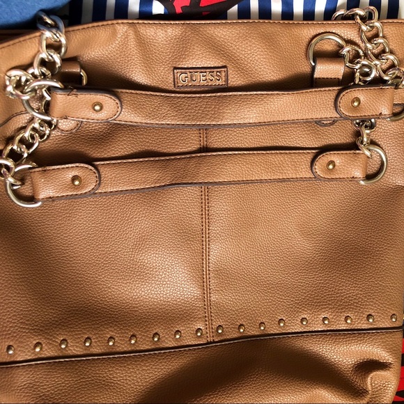 Guess Bags Large Guess Brown Leather Purse Poshmark